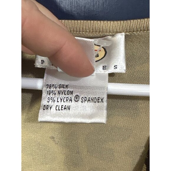 Vintage Talbots Leopard Print Long Sleeve Top L Silk Blend Dry‎ Clean Only - Picture 4 of 5